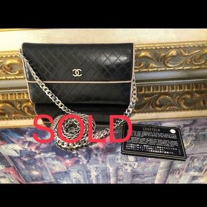 SOLD Chanel Trifold Chained Wallet